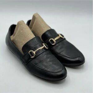 Steve Madden Kerry Black Leather Loafers with Horse Bit Round Toe Size 7.5